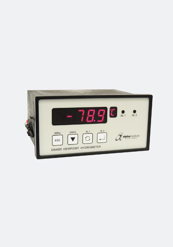 Alpha | DS4000 An advanced, panel mount, single channel display, engineered to seamlessly integrate with our range of online dewpoint transmitters, for continuous and precise trace moisture measurement in process gases, dry compressed air and dry rooms/chambers.