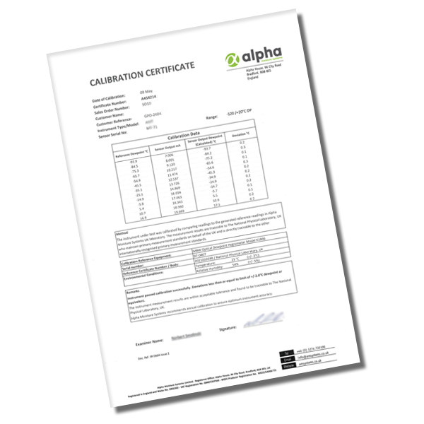 Alpha | AMT Dewpoint Transmitter | General Cal Cert