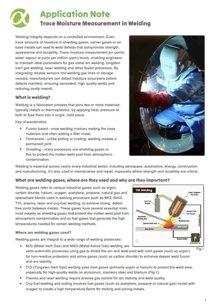 trace moisture in welding